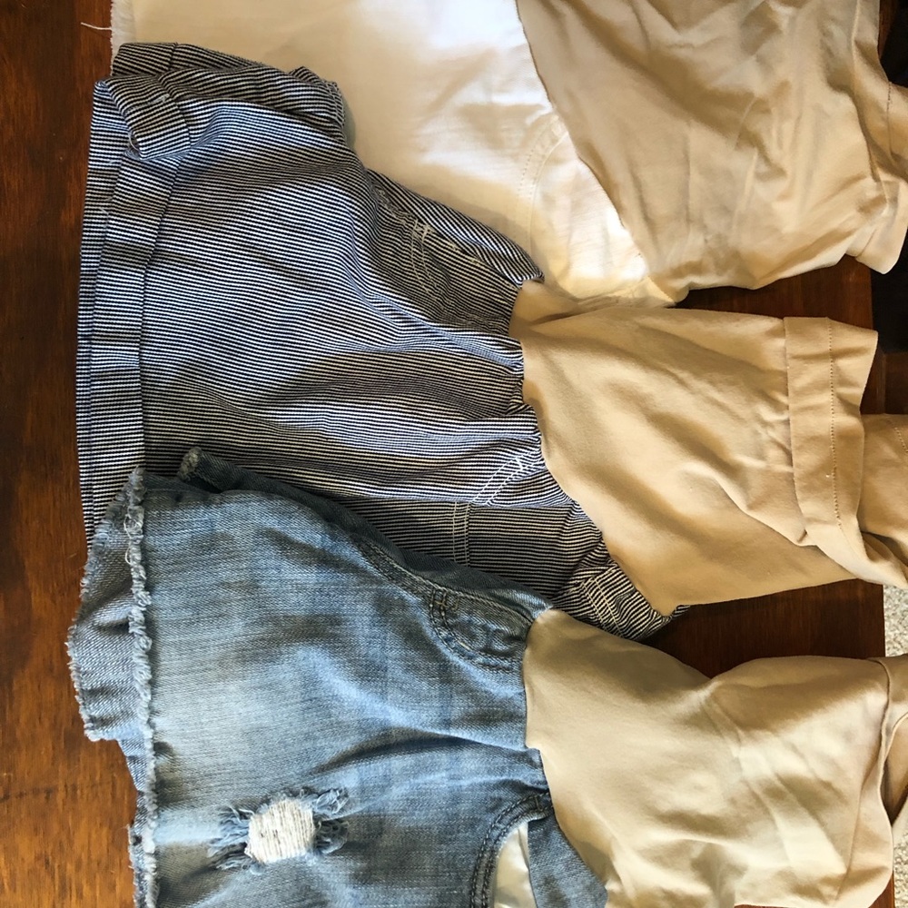 3 Pair of Indigo Blue Jean Maternity Shorts Medium
